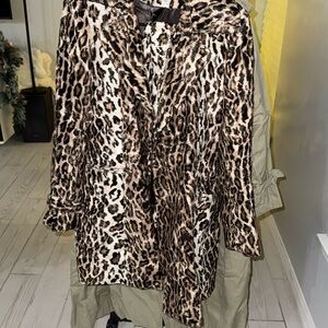 Cache Animal Print Faux Fur Jacket